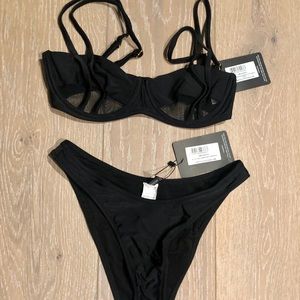 PrettyLittleThing black two piece bikini